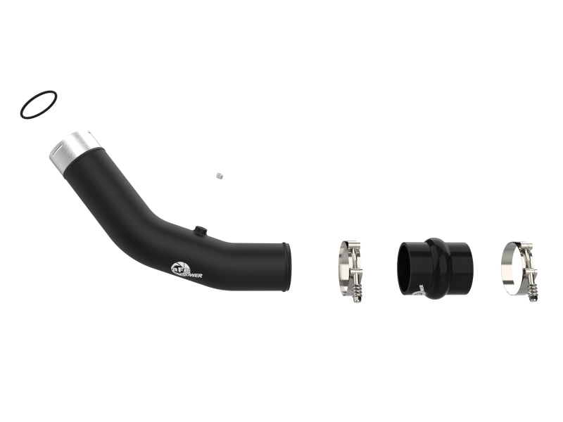aFe 23-24 Ford Diesel Trucks V8-6.7L (td) BladeRunner 3in. Aluminum Hot Charge Pipe - Black Intercoolers aFe
