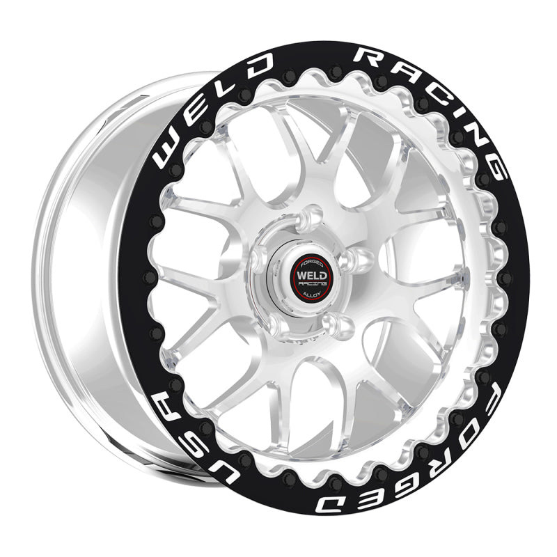 Weld S77 15x10.33 / 5x120mm BP / 7.5in. BS Polished Wheel (Medium Pad) - Black Single Beadlock MT Wheels - Forged Weld