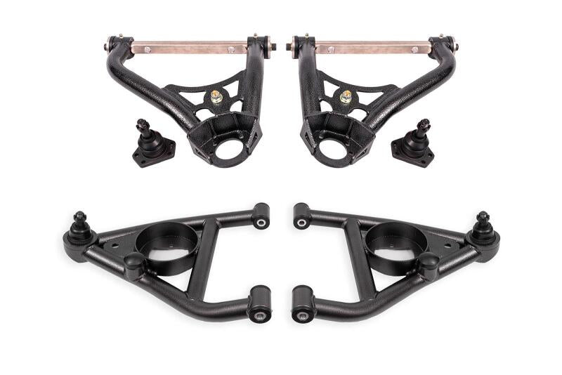BMR 67-69 GM F-Body / 68-74 X-Body Non-Adj. Upper & Lower A-Arms (Polyurethane) - Black Hammertone Control Arms BMR Suspension