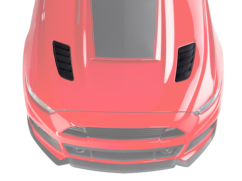 Roush 2015-2017 Ford Mustang Black Heat Extractors Hood Vents Roush