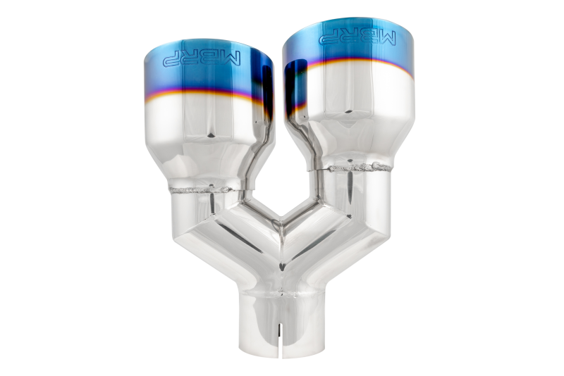 MBRP Burnt End Tip 2.5 ID Dual 4 OD Out 9.55 length Single wall 304 Stainless Steel Pass Side Tail Pipes MBRP