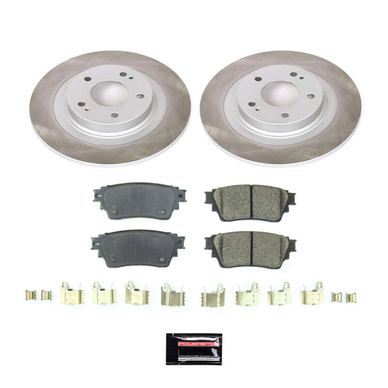 Power Stop 18-20 Mitsubishi Outlander PHEV Rear Semi-Coated Rotor Kit Brake Kits - Performance Blank PowerStop