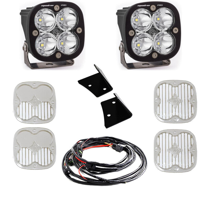 Baja Designs 07-18 Jeep Wrangler JK Squadron Pro Spot A-Pillar Kit LED Light Pods - White Light Bars & Cubes Baja Designs