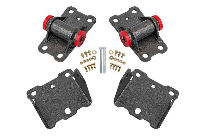 BMR 78-87 G-Body Motor Mount Kit Upper & Lower Poly - Black Hammertone Engine Mounts BMR Suspension