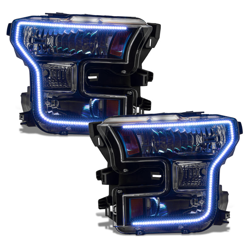 Oracle 15-17 Ford F-150 Dynamic RGB+A Pre-Assembled Headlights Halogen - Blk Edition - Headlights ORACLE Lighting