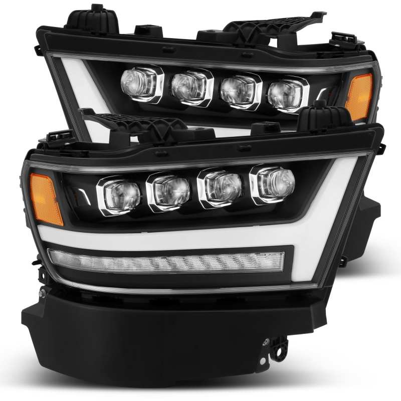 AlphaRex 19-20 Ram 1500HD NOVA LED Proj Headlight Plank Style Matte Blk w/Activ Light/Seq Signal/DRL Headlights AlphaRex