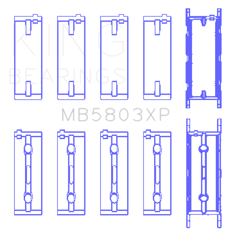 King Engine Bearings BMW S65B40A Crankshaft Tri-Metal Race Main Bearings Set of 5 Bearings King Engine Bearings