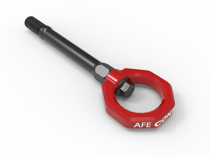 aFe CONTROL Front Tow Hook Red Tow Hooks aFe