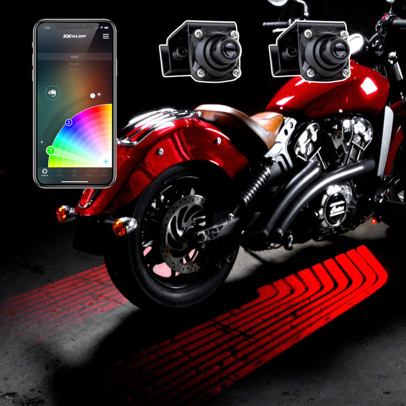 XK Glow Curb FX Bluetooth XKchrome App Waterproof LED Projector Welcome Light Angel Wing Style 2pc Light Accessories and Wiring XKGLOW