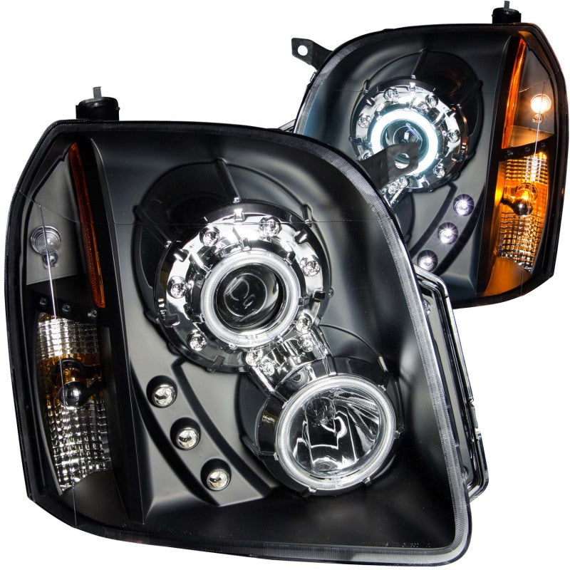 ANZO 2007-2014 GMC Yukon Projector Headlights w/ Halo Black (CCFL) Headlights ANZO
