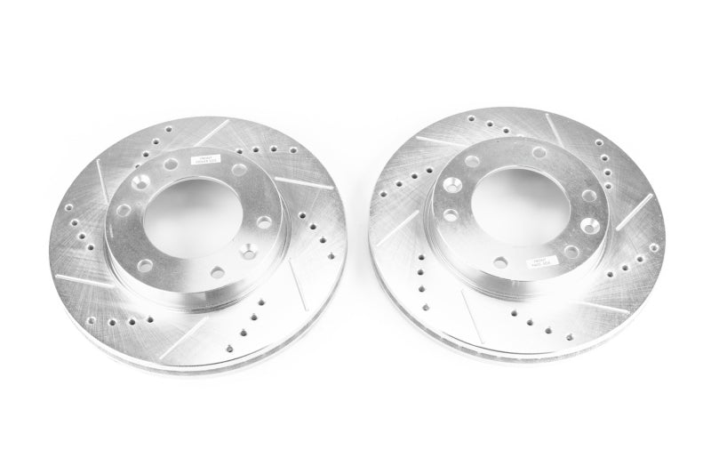 Power Stop 07-08 Hyundai Entourage Front Evolution Drilled & Slotted Rotors - Pair Brake Rotors - Slot & Drilled PowerStop