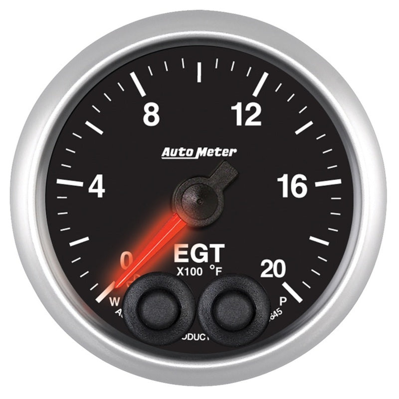 Autometer Elite 52mm 0-2000 Deg F Full Sweep Electronic Exhuast Gas Temperature Gauge Gauges AutoMeter