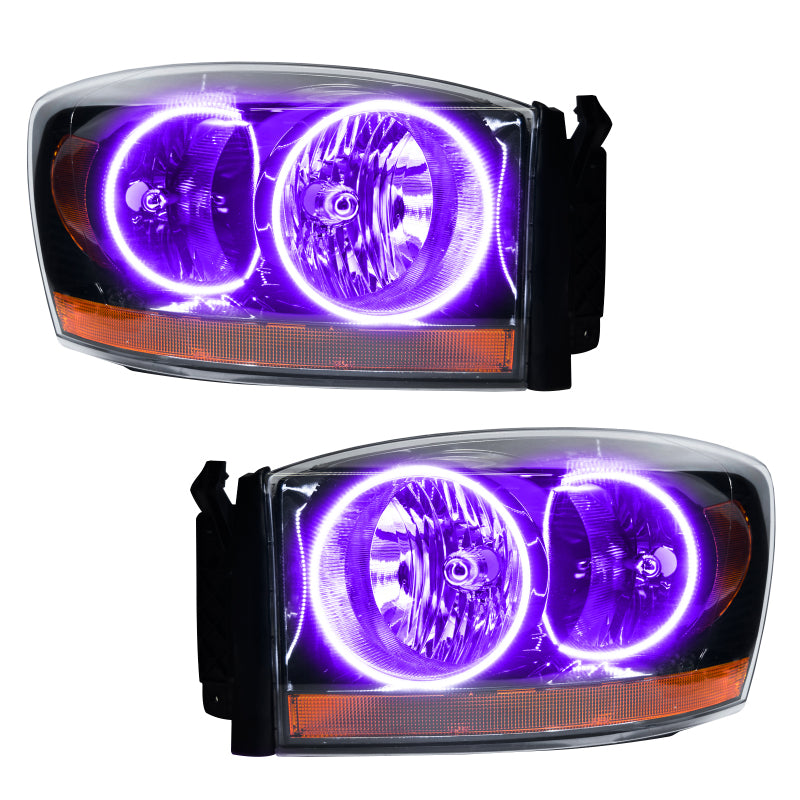 Oracle 06 Dodge Ram SMD HL - Black - ColorSHIFT w/ BC1 Controller Headlights ORACLE Lighting