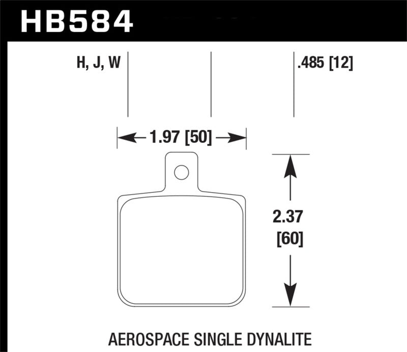 Hawk Aerospace Single Dynalite 12mm Thickness DTC-30 Race Brake Pads Brake Pads - Racing Hawk Performance