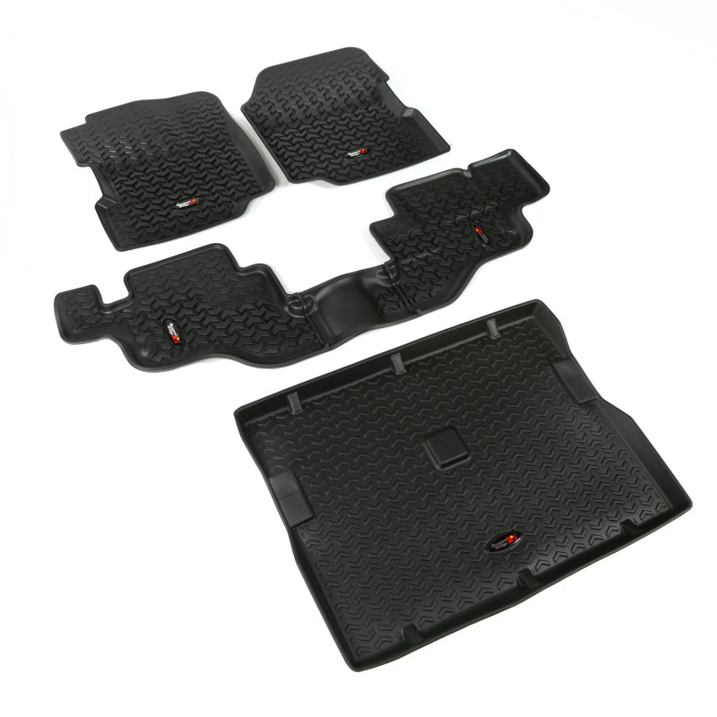 Rugged Ridge Floor Liner Front/Rear/Cargo Black 1976-1995 Jeep Wrangler / CJ Floor Mats - Rubber Rugged Ridge