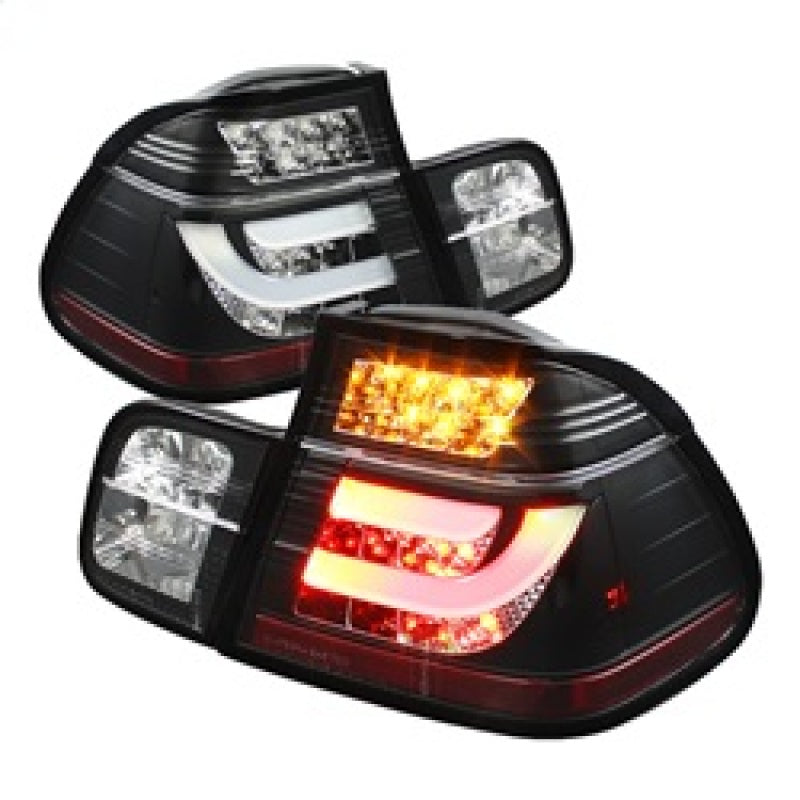 Spyder BMW E46 3-Series 99-01 4Dr Light Bar Style LED Tail Lights Black ALT-YD-BE4699-4D-LBLED-BK Tail Lights SPYDER