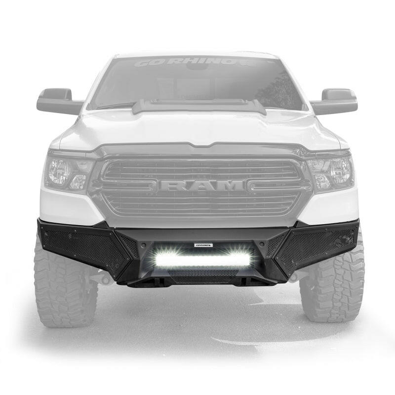 Go Rhino 19-24 Ram 1500 (Excl. Rebel/Warlock/TRX) Element Front Bumper w/Pwr Bar - Tex. Blk Bumpers - Steel Go Rhino