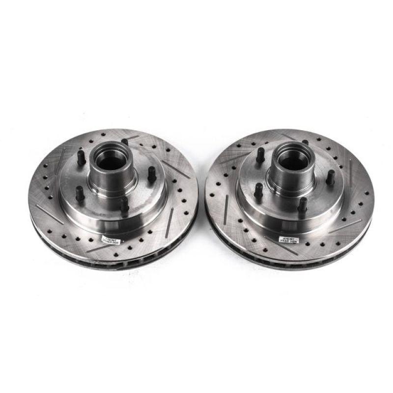 Power Stop 79-81 Buick Century Front Evolution Drilled & Slotted Rotors - Pair Brake Rotors - Slot & Drilled PowerStop