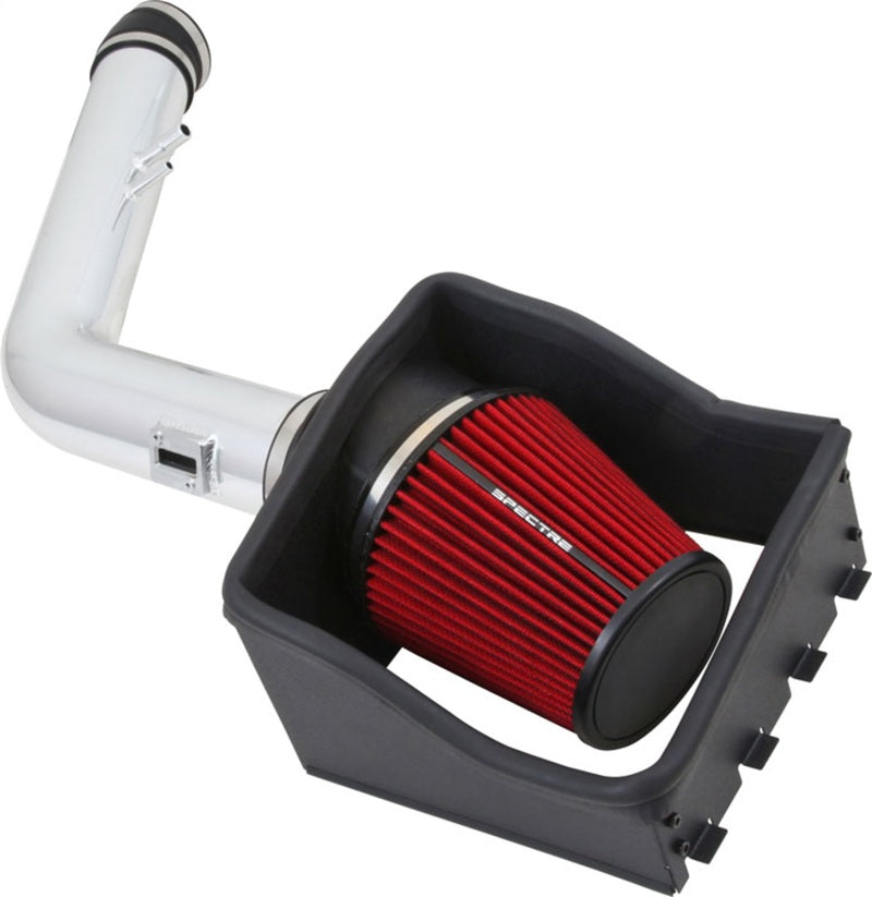 Spectre 11-14 Ford F250/350 V8-6.2L F/I Air Intake Kit - Polished w/Red Filter Cold Air Intakes Spectre