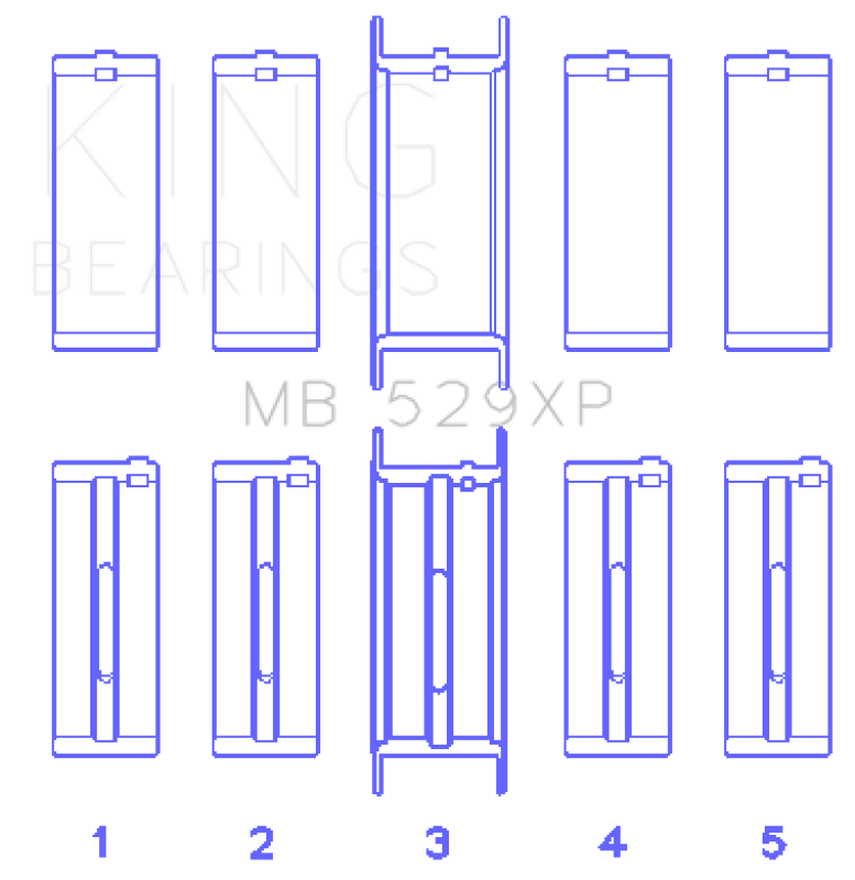 King Engine Bearings Ford Windsor 260CI/289CI 5.0L 529XP Main Bearing Set Bearings King Engine Bearings