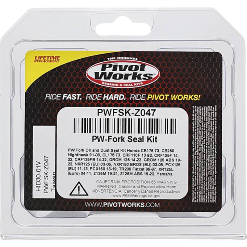 Pivot Works 13-23 Honda CRF110F Fork Oil & Dust Seal Kit Control Arms Pivot Works