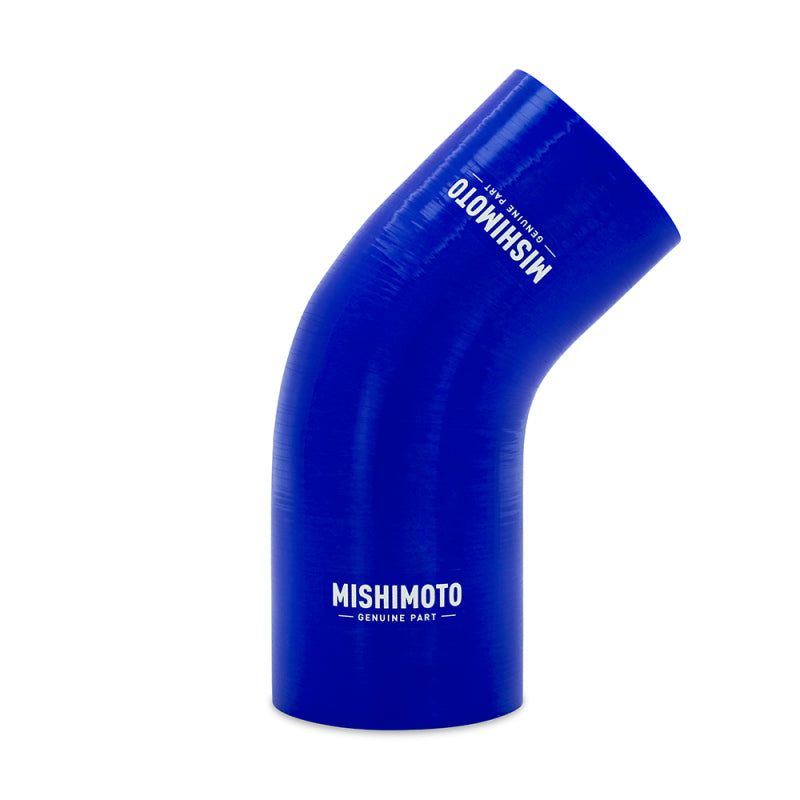 Mishimoto Silicone Reducer Coupler 45 Degree 2.25in to 2.5in - Blue Silicone Couplers & Hoses Mishimoto