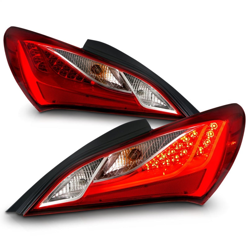 ANZO 2010-2013 Hyundai Genesis LED Taillights Red/Clear Tail Lights ANZO