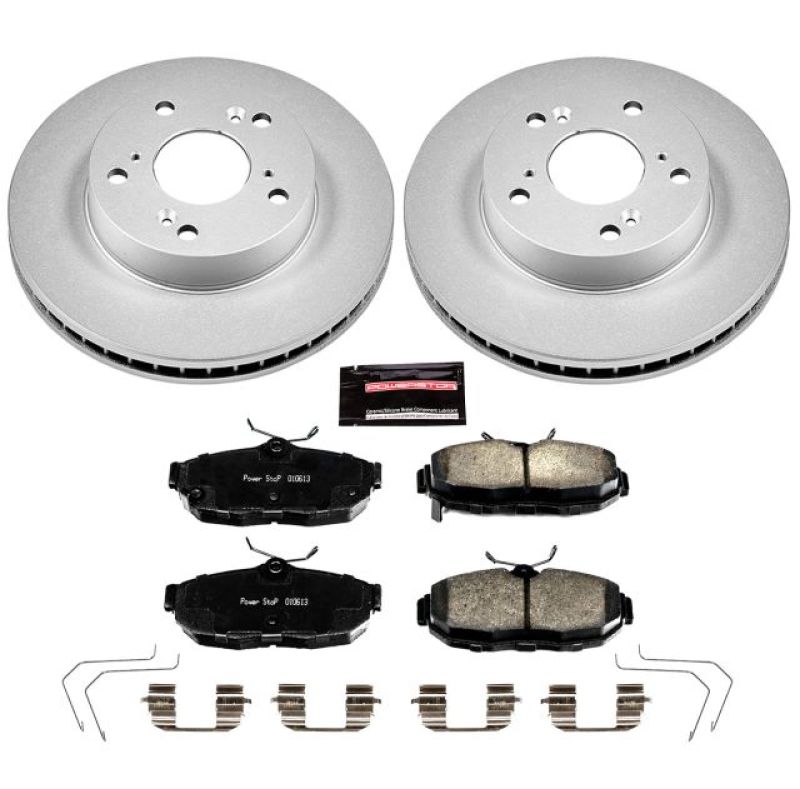 Power Stop 12-15 Honda Civic Front Z17 Evolution Geomet Coated Brake Kit Brake Kits - Performance Blank PowerStop