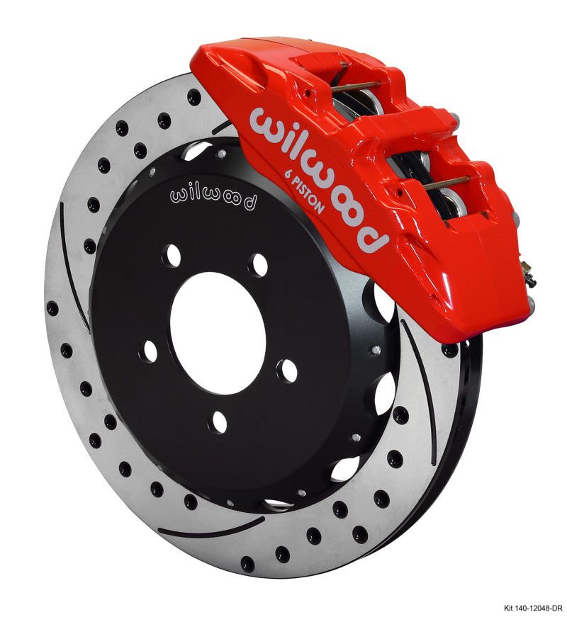 Wilwood Dynapro 6 Front Kit 12.88 x 1.00 Drilled Red Big Brake Kits Wilwood
