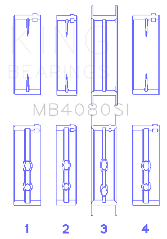 King Engine Bearings GMC 2.8L/3.4L V6 173Ci/207Ci (Size +0.50mm) Main Bearing Set Bearings King Engine Bearings