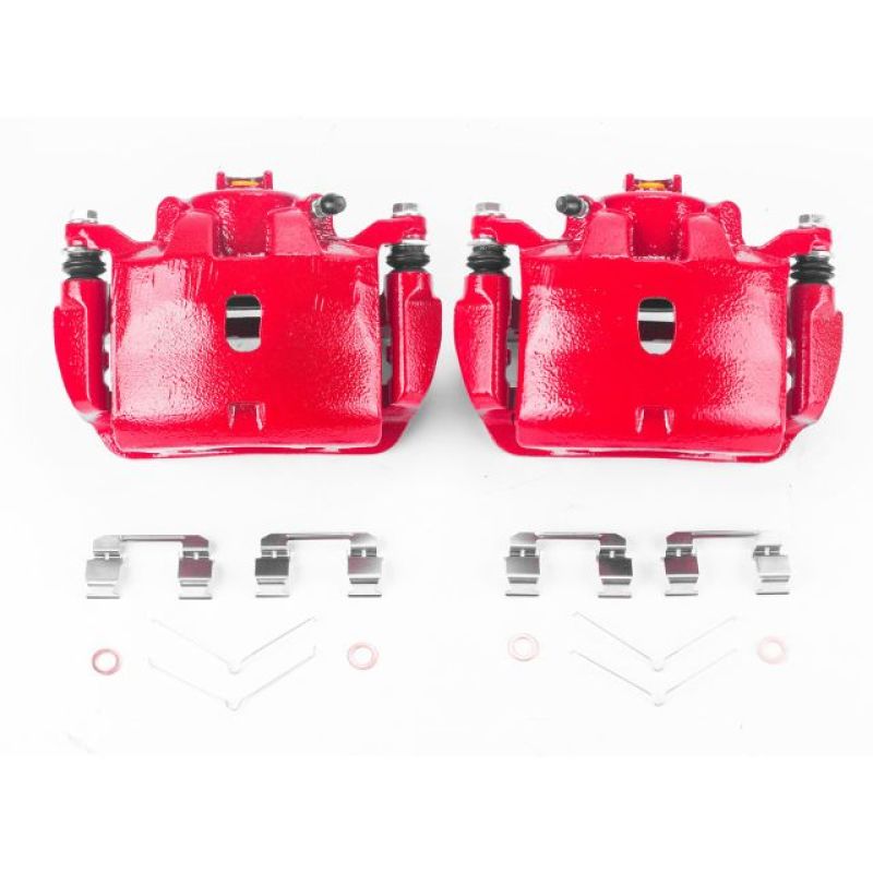 Power Stop 13-15 Acura ILX Front Red Calipers w/Brackets - Pair Brake Calipers - Perf PowerStop