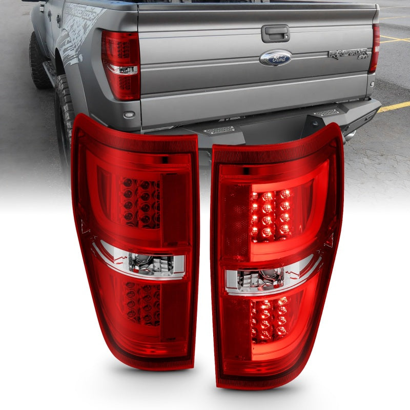 ANZO 2009-2013 Ford F-150 LED Taillights Red/Clear Tail Lights ANZO