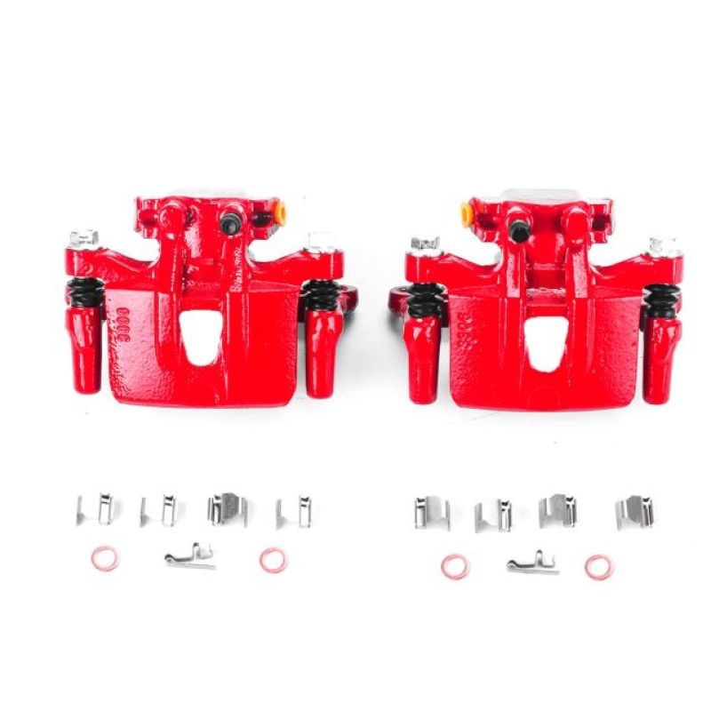 Power Stop 04-08 Mitsubishi Endeavor Rear Red Calipers w/Brackets - Pair Brake Calipers - Perf PowerStop
