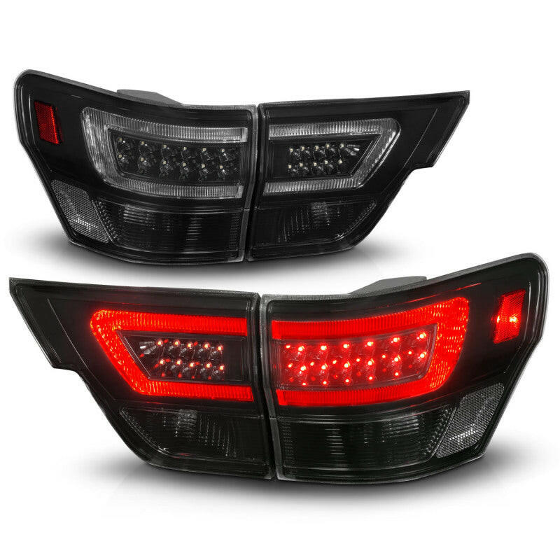 ANZO 11-13 Jeep Grand Cherokee LED Taillights w/ Lightbar Black Housing/Smoke Lens 4pcs Tail Lights ANZO