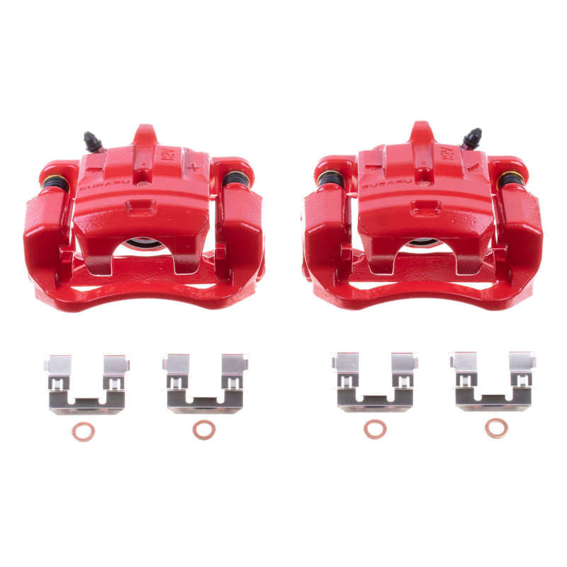 Power Stop 13-16 Scion FR-S Rear Red Calipers w/Brackets - Pair Brake Calipers - Perf PowerStop