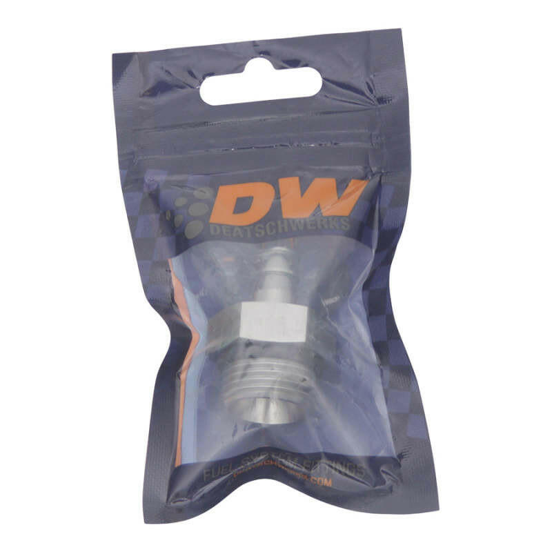DeatschWerks 8AN ORB Male to 5/16in Male Triple Barb Fitting (Incl O-Ring) - Anodized DW Titanium Fittings DeatschWerks