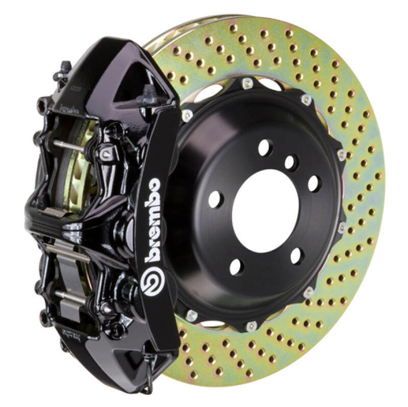 Brembo 06-11 GS300 Front GT BBK 6 Piston Cast 355x32 2pc Rotor Drilled-Black Brake Kits - Performance Slot Brembo