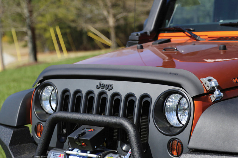 Rugged Ridge Bug Deflector Matte Black 07-18 Jeep Wrangler Hood Deflectors Rugged Ridge