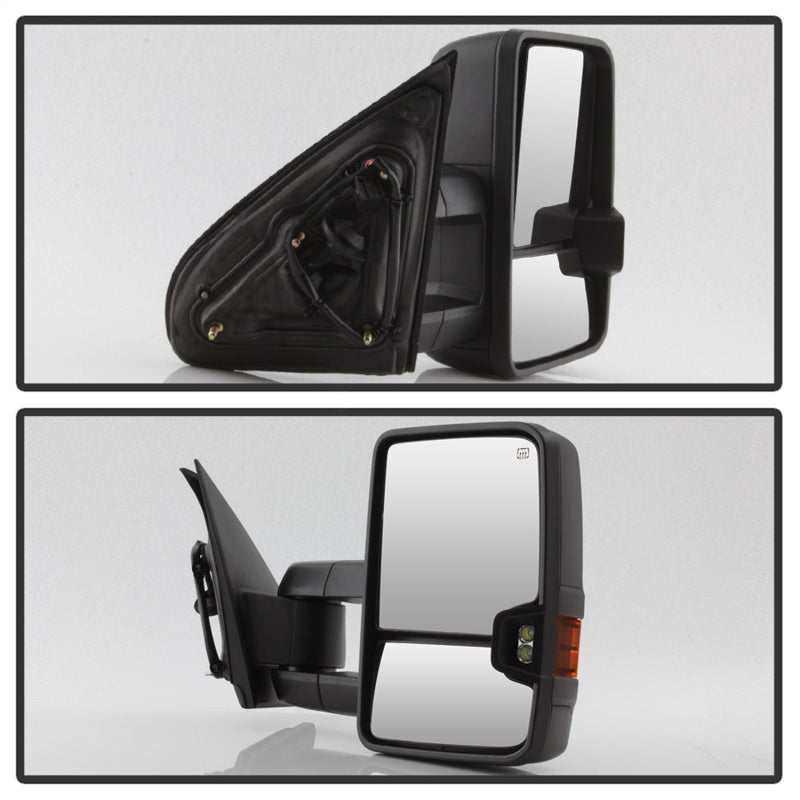 xTune Chevy Silverado 14-16 Heated Amber LED Signal Telescoping Mirrors MIR-CSIL14S-G2-PWH-AM-SET Side Mirrors SPYDER