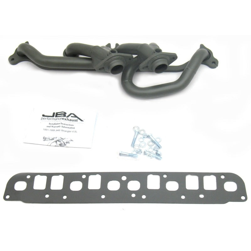 JBA 00-06 Jeep Wrangler 4.0L 1-1/2in Primary Ti Ctd Cat4Ward Header Headers & Manifolds JBA