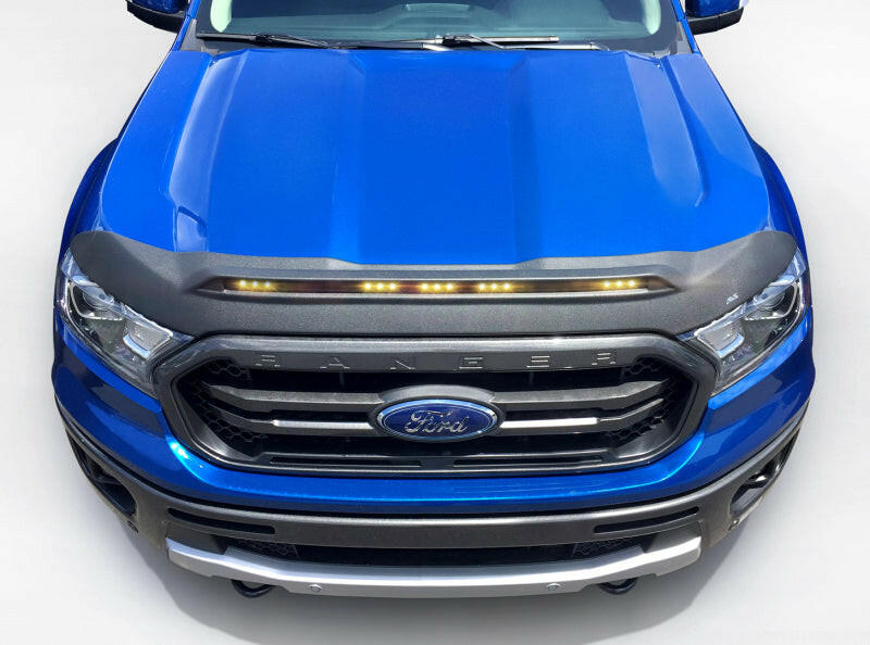 AVS 2019 Ford Ranger Aeroskin Low Profile Light Shield - Black Hood Deflectors AVS