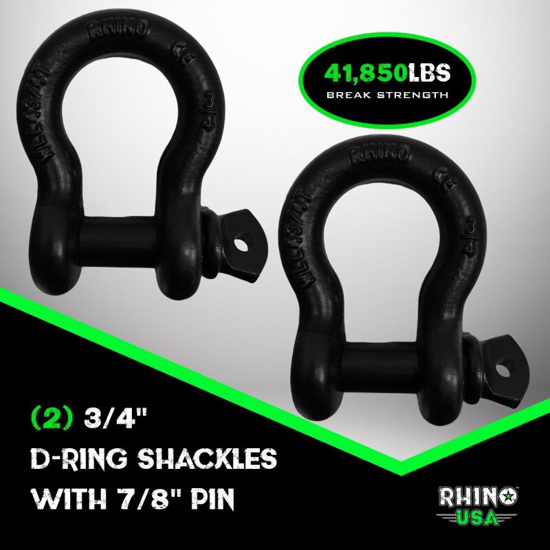 Rhino USA 30Ft Tow Strap/Shackles Combo Shackle Kits Rhino USA