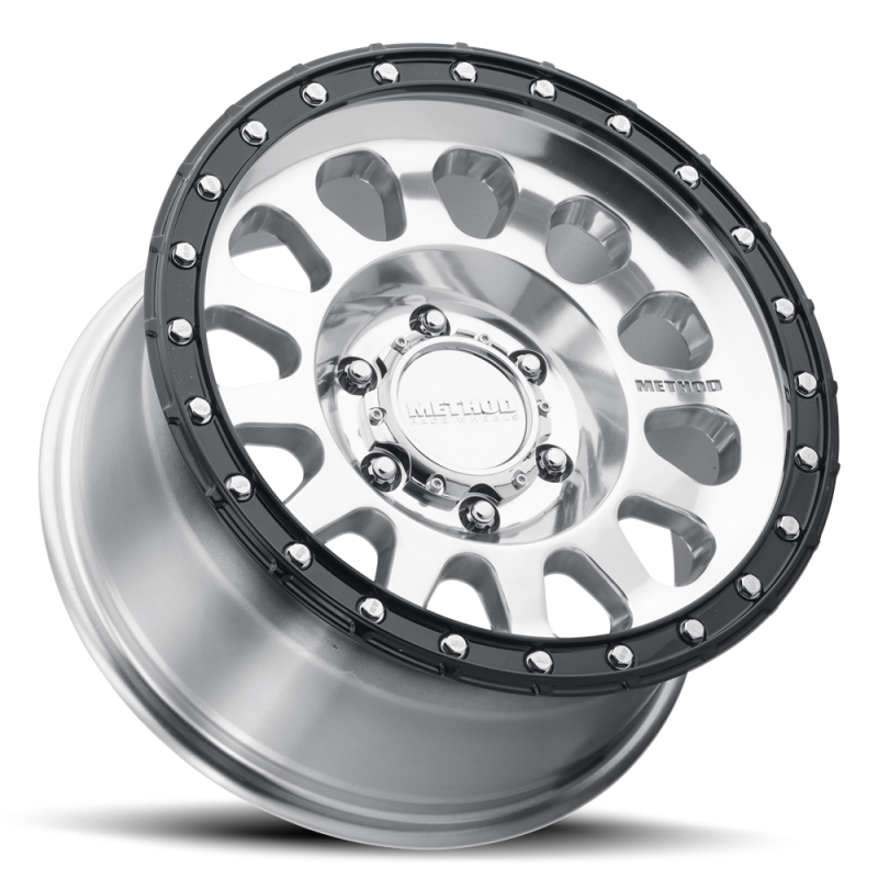 Method MR315 17x8.5 0mm Offset 6x5.5 106.25mm CB Polished Wheel - Gloss Black Lip Wheels - Cast Method Wheels