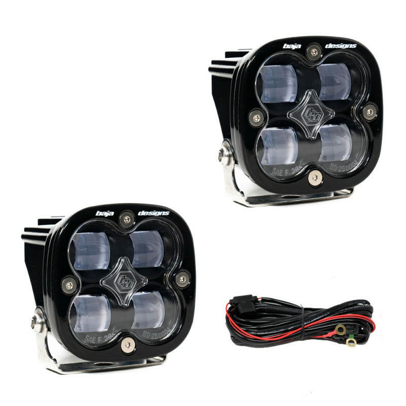 Baja Designs Squadron SAE LED Auxiliary Light Pod Pair - Clear Light Bars & Cubes Baja Designs