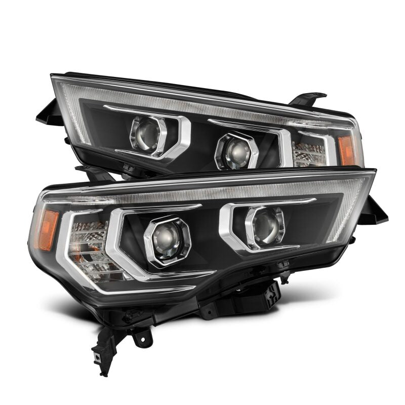 AlphaRex 14-22 Toyota 4Runner LUXX-Series LED Proj Headlights Blk w/Actv Light & Seq. Sig + DRL Headlights AlphaRex
