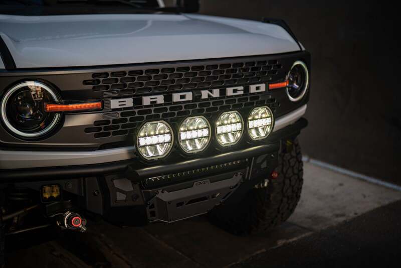 DV8 Offroad 7in Halo Elite Round Light w/ Accent Halo - White/Amber Light Bars & Cubes DV8 Offroad