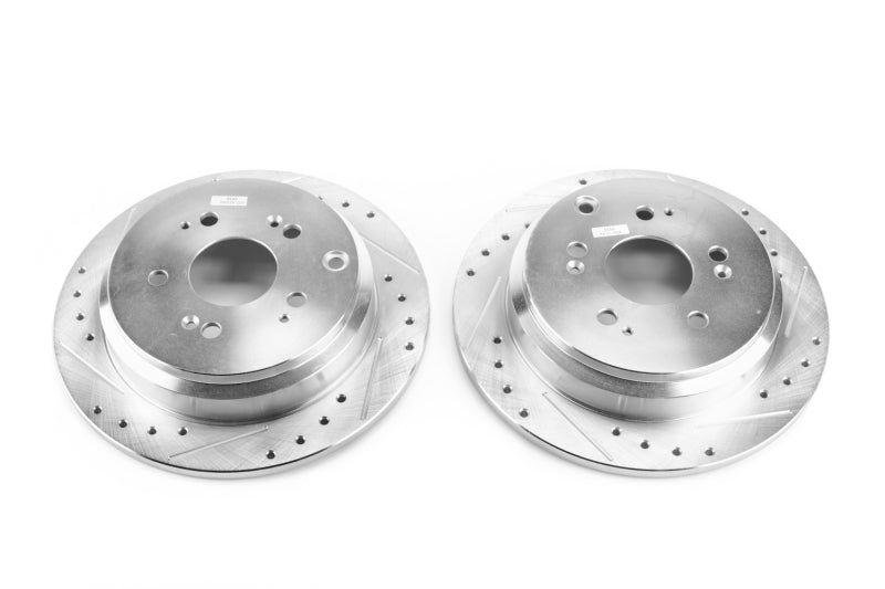 Power Stop 05-10 Honda Odyssey Rear Evolution Drilled & Slotted Rotors - Pair Brake Rotors - Slot & Drilled PowerStop