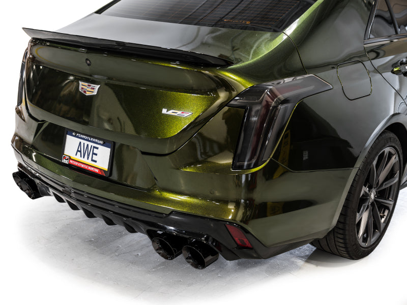 AWE Tuning 2021+ Cadillac CT4-V Blackwing SwitchPath Exhaust - Diamond Black Tips Catback AWE Tuning