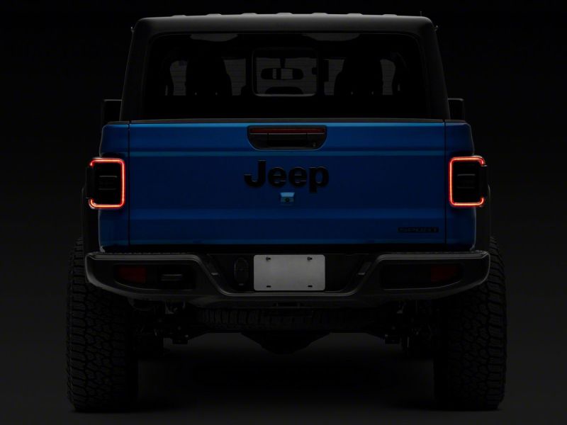 Raxiom 20-23 Jeep Gladiator JT Axial Series LED Tail Lights- Blk Housing (Smoked Lens) Tail Lights Raxiom