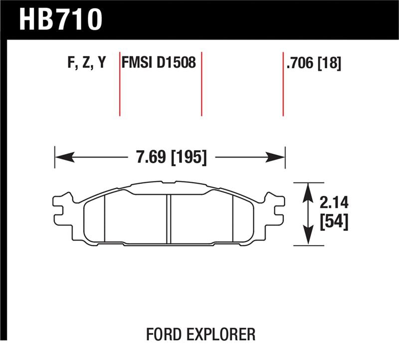 Hawk 11-16 Ford Explorer / 12-16 Ford Flex LTS Street Front Brake Pads Brake Pads - OE Hawk Performance